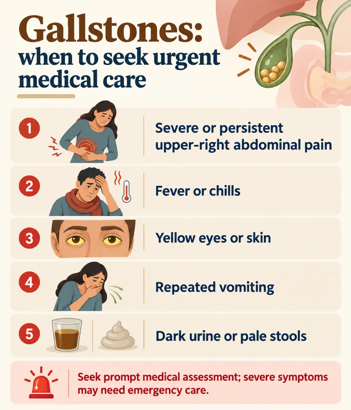 Gallstone emergency warning signs to watch for Gallstone emergency warning signs to watch for